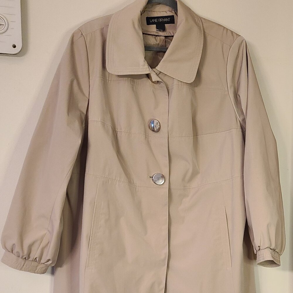 Lane Bryant Women's Long Khaki Trench Coat Size 22/24
